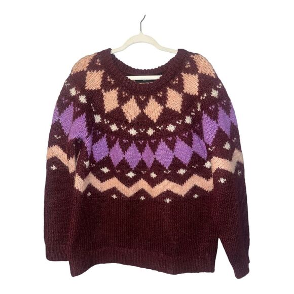 Vero Moda Womens Purple Filipa Fair Isle Sweater, XL - Picture 2 of 7
